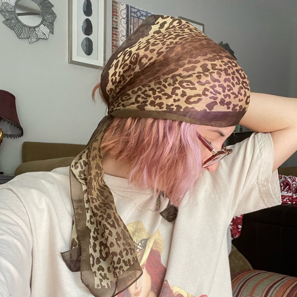 Cheetah Leopard Head Wrap Scarf